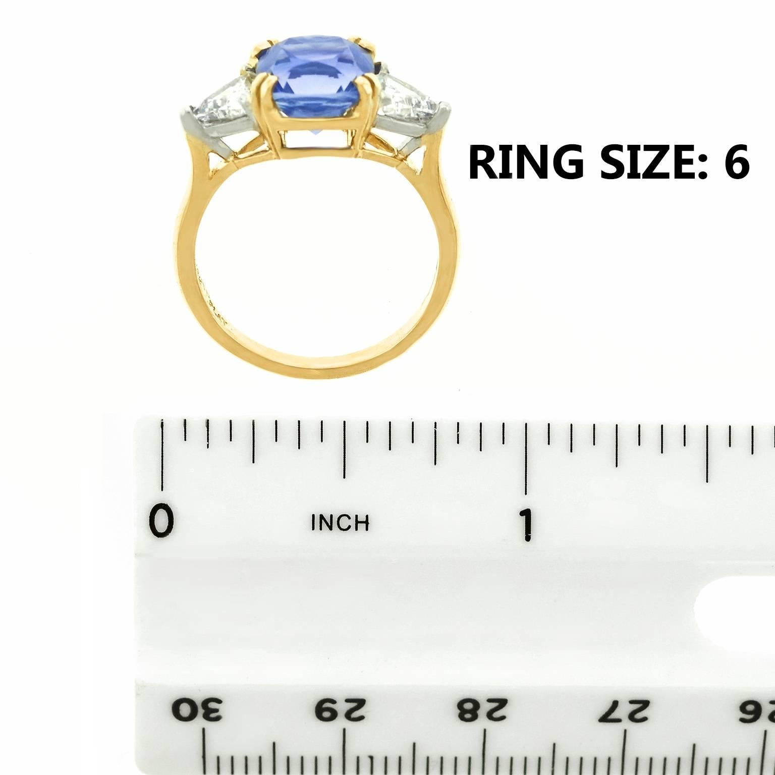 Dorfman 3.40 Carat Burma No-Heat Sapphire Diamond Ring GIA Certified 2