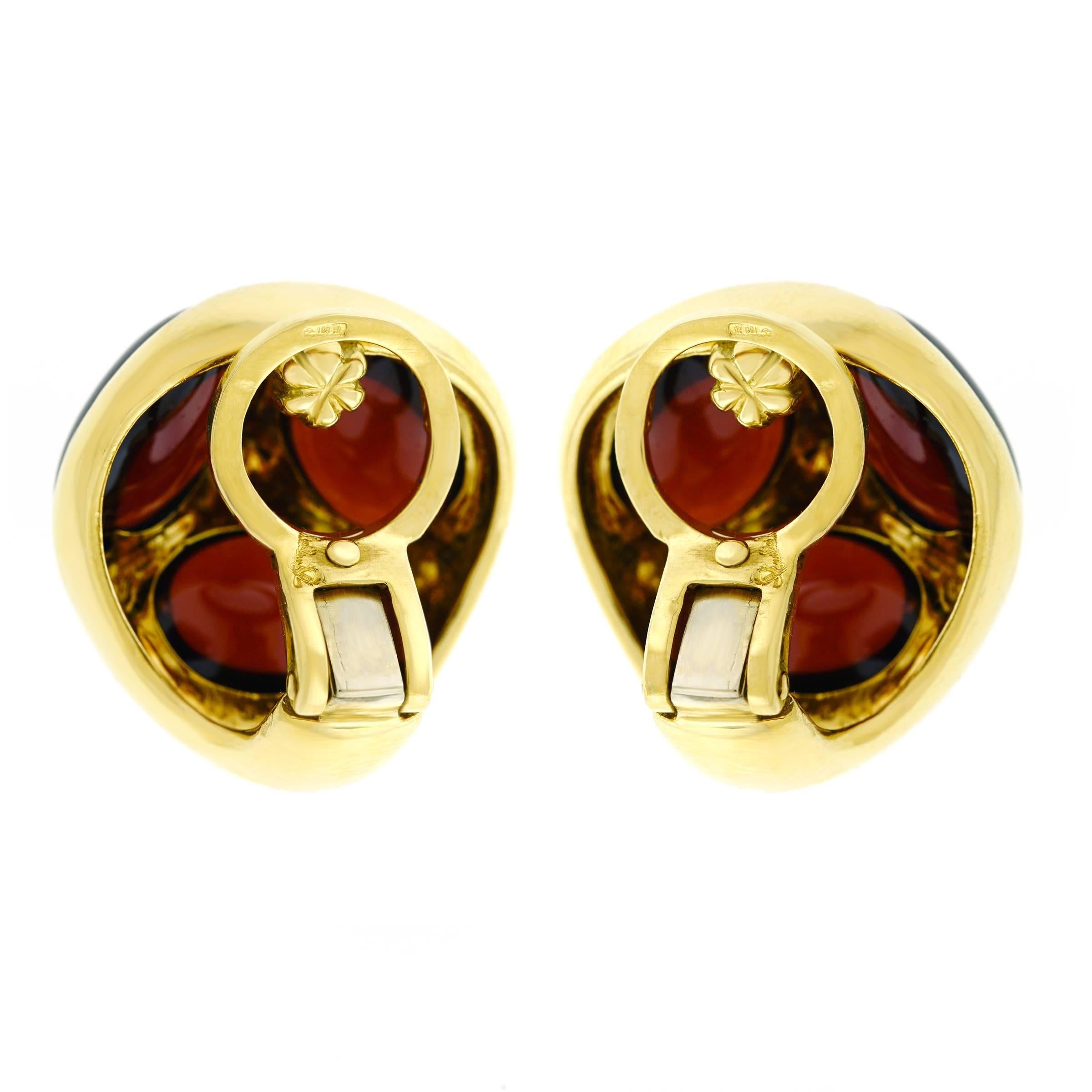 Pomellato Garnet Set Gold Earrings 4