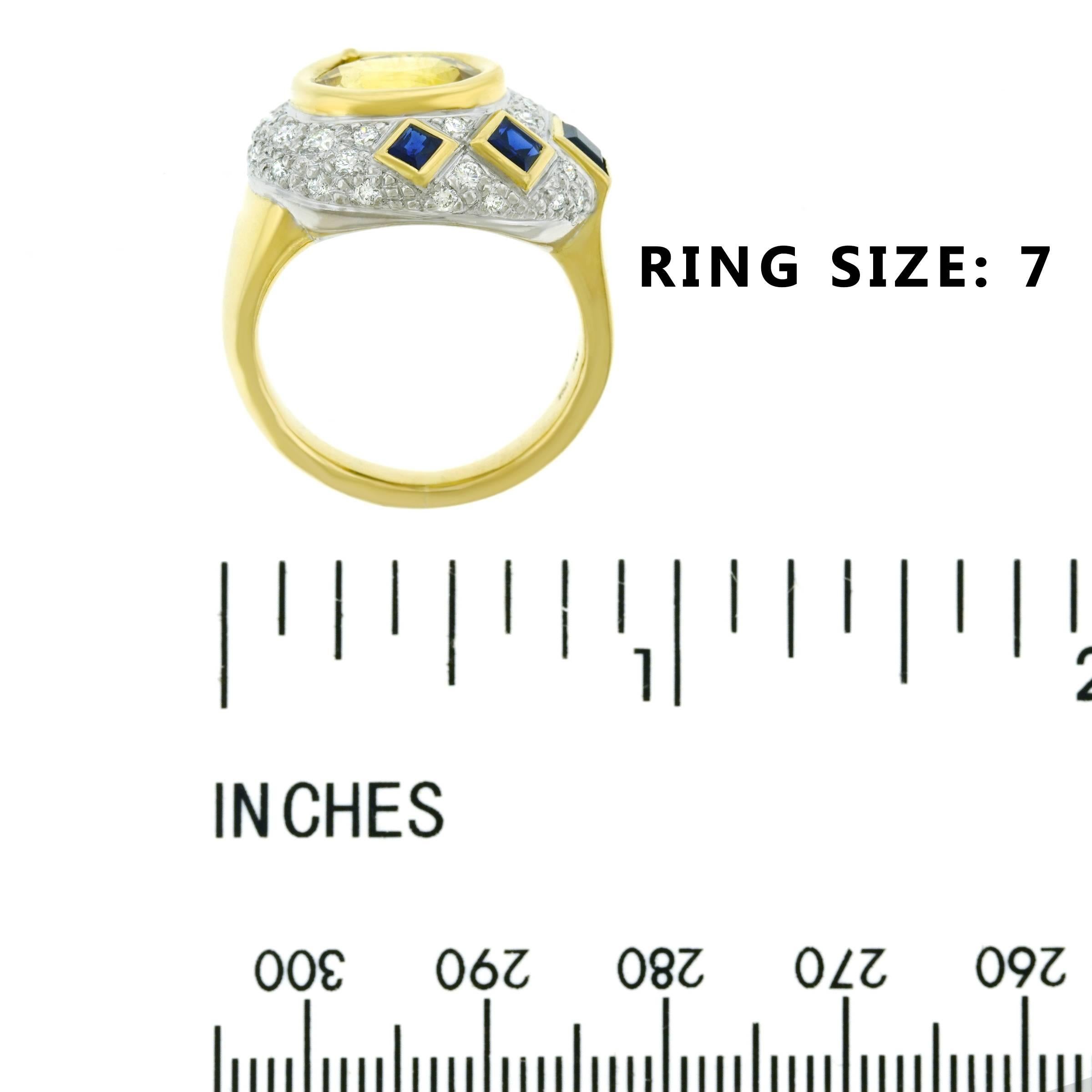 Meister Sapphire and Diamond Set Gold Ring 2