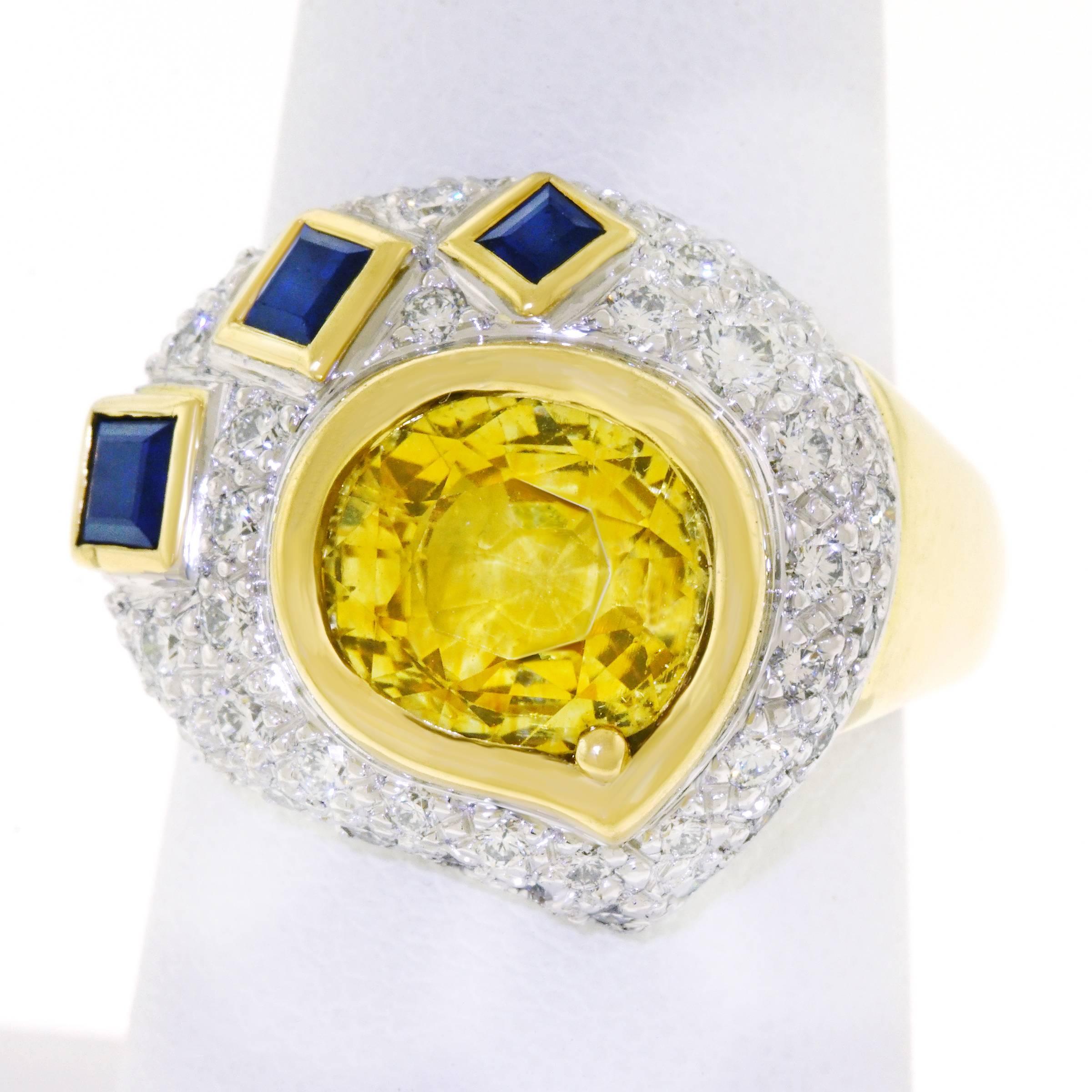 Meister Sapphire and Diamond Set Gold Ring 4