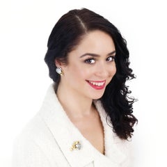 Emil Meister Pearl and Diamond Set Gold Brooch