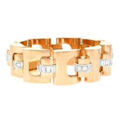 Art Deco Diamond Set Gold Bracelet
