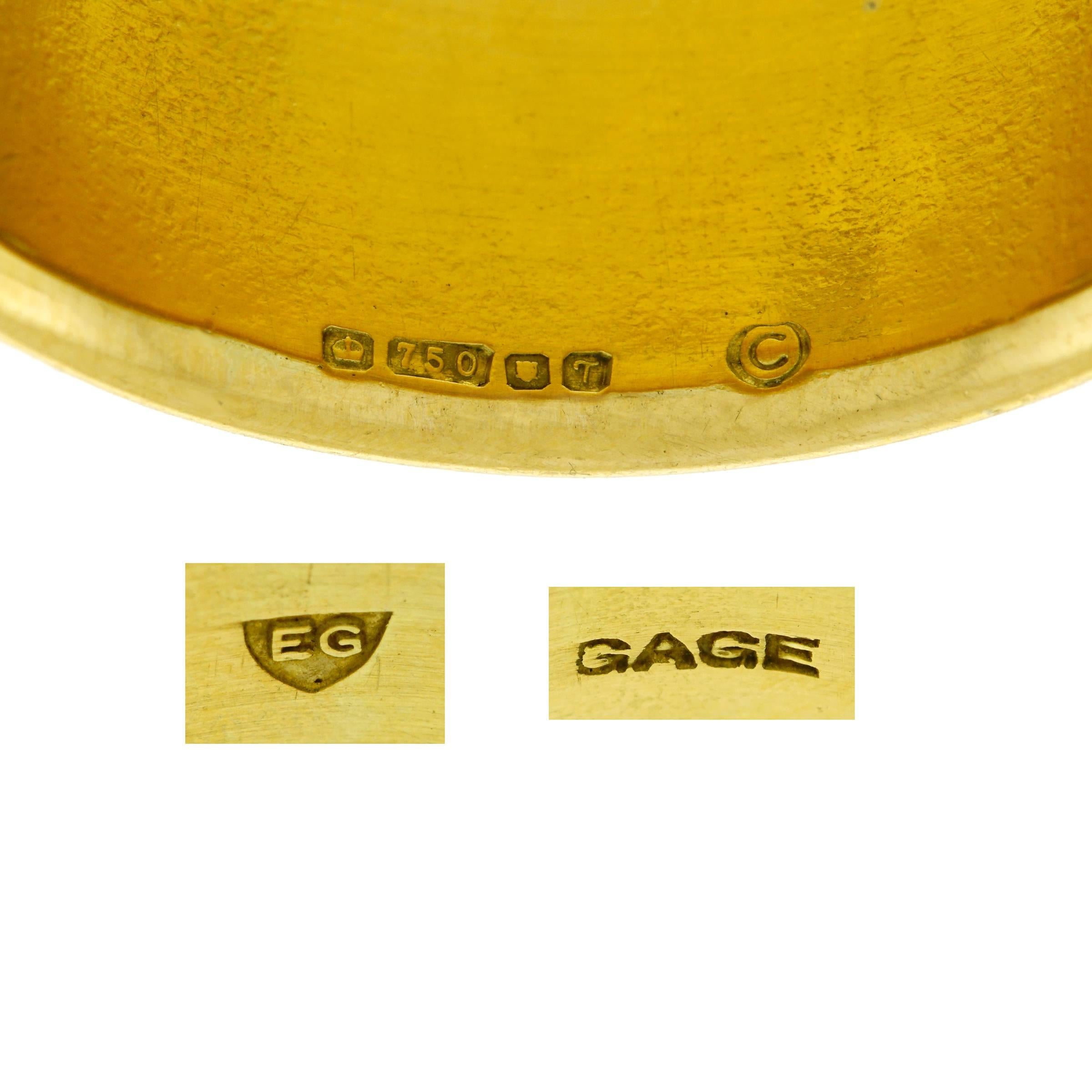 Elizabeth Gage Gold Capricorn Zodiac Ring In Excellent Condition In Litchfield, CT
