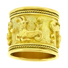 Elizabeth Gage Gold Steinbock Tierkreiszeichen Ring