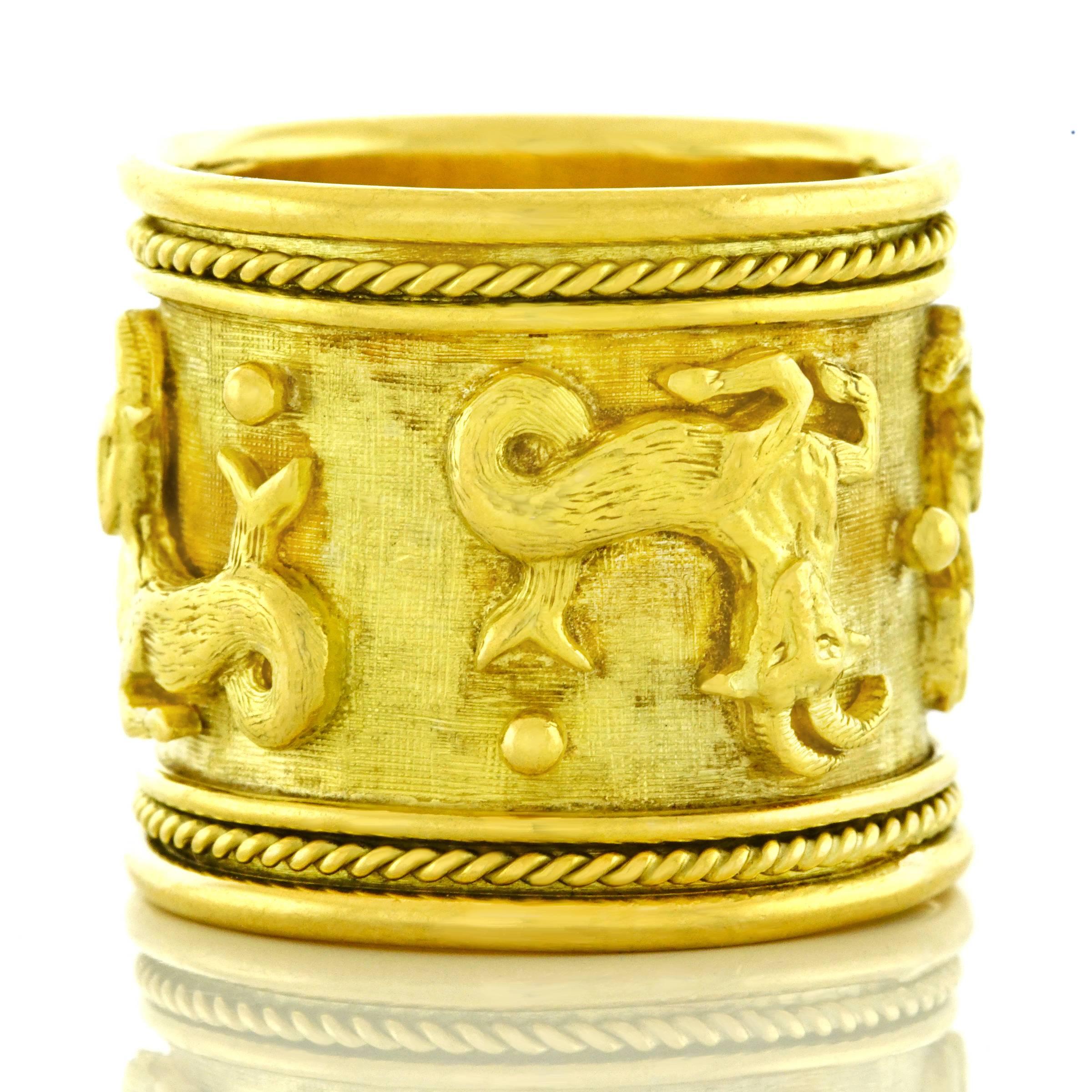 Elizabeth Gage Gold Capricorn Zodiac Ring 1