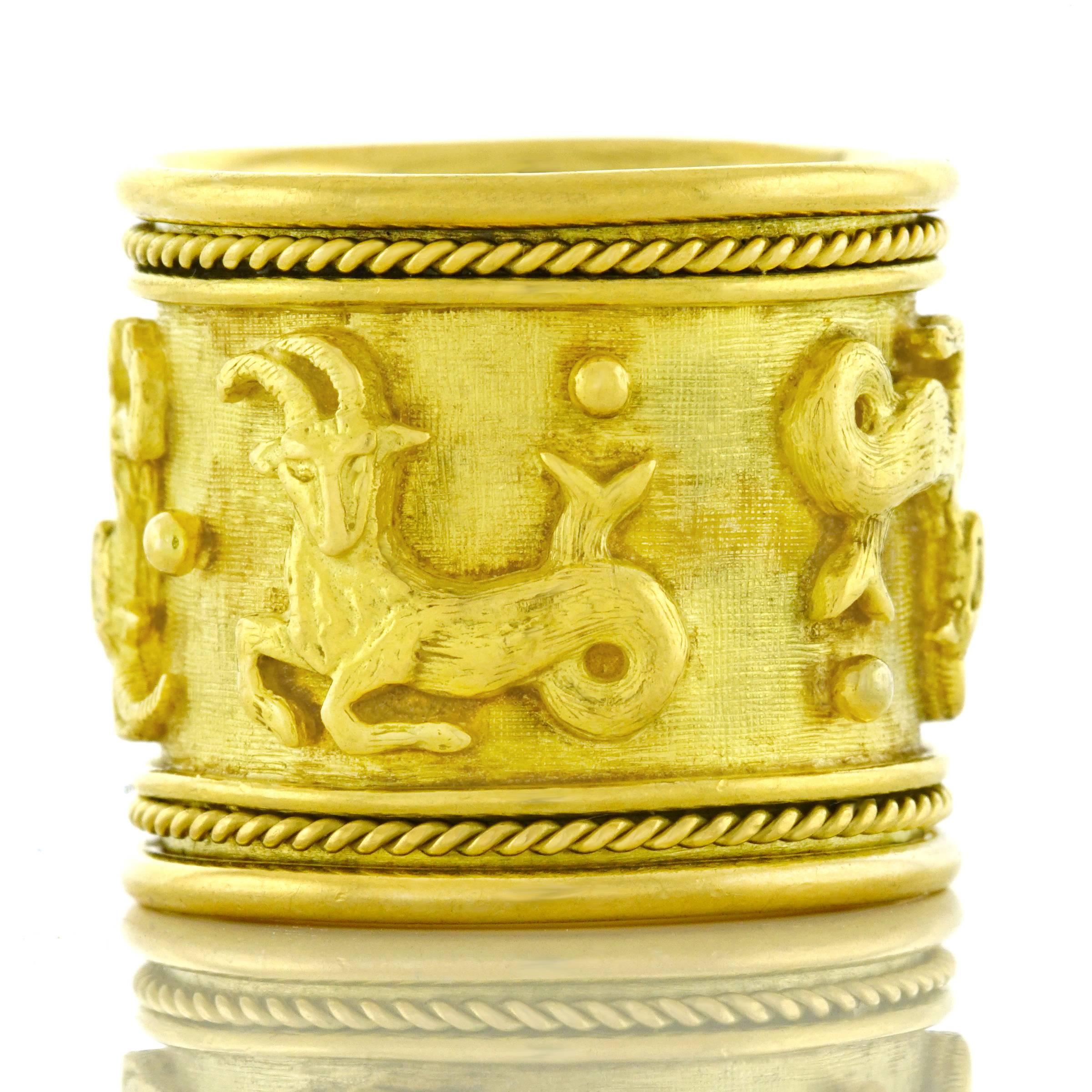 Elizabeth Gage Gold Capricorn Zodiac Ring 2