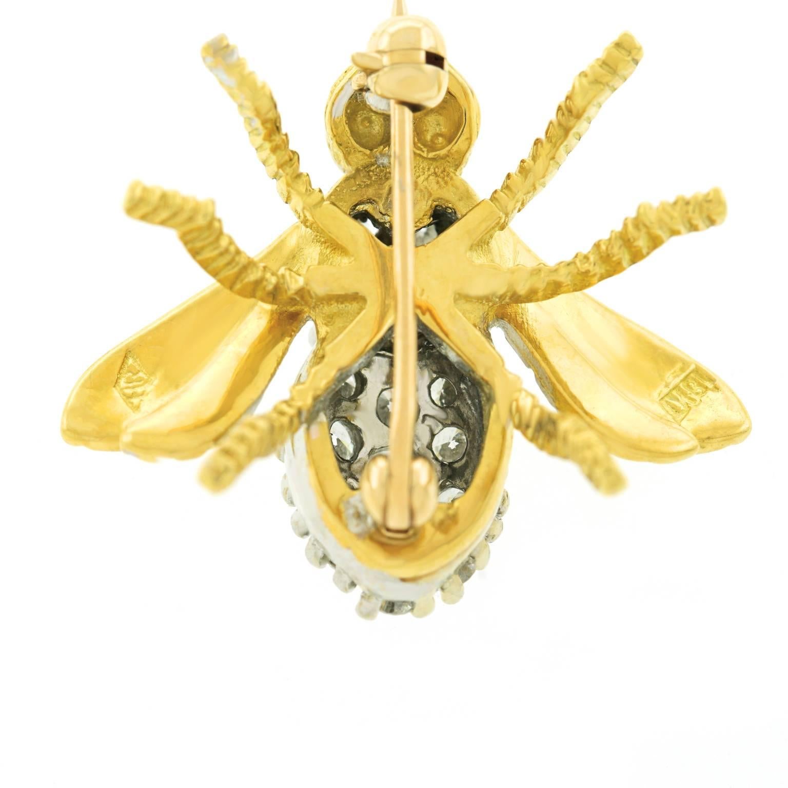 Herbert Rosenthal Diamond-Set Gold Bee Pin 1