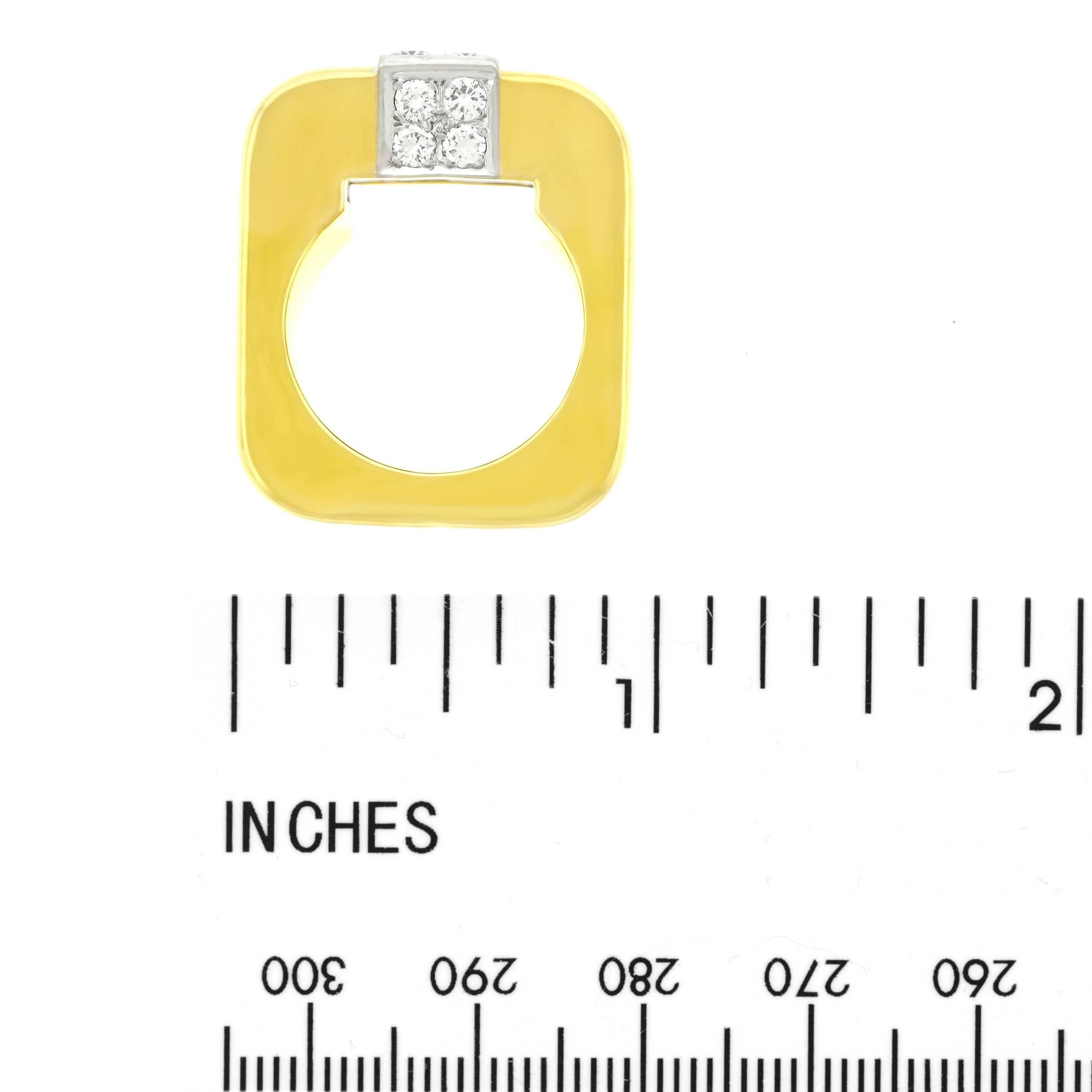 Weber & Cie Swiss Modern Diamond Set Gold Ring 1