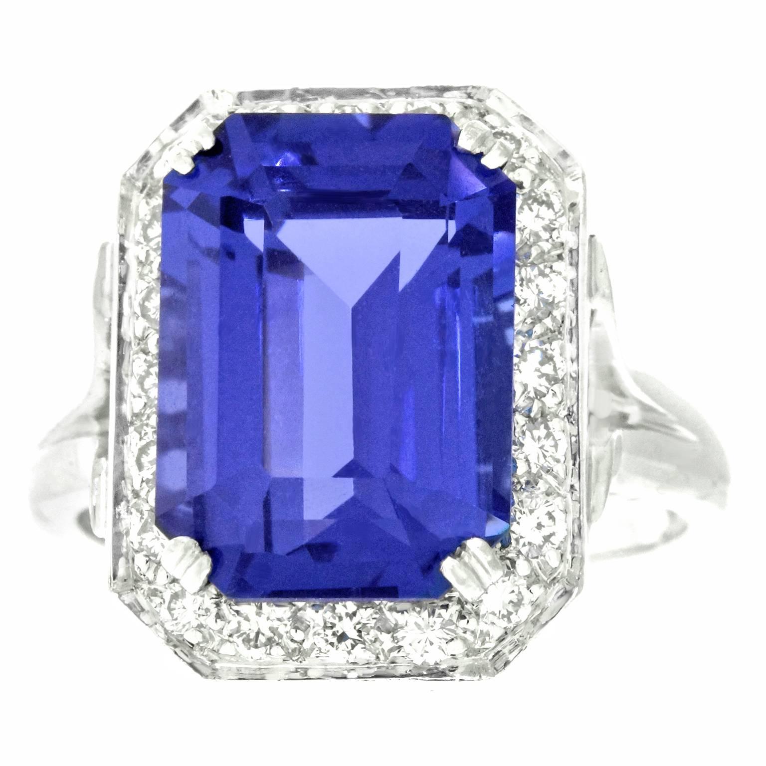 Gorgeous 7.0 Carat Tanzanite Diamond and White Gold Ring at 1stDibs | 7 ...