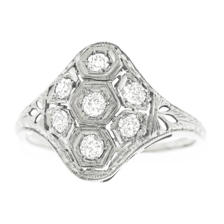 Art Deco Diamondset Gold Ring For Sale at 1stdibs