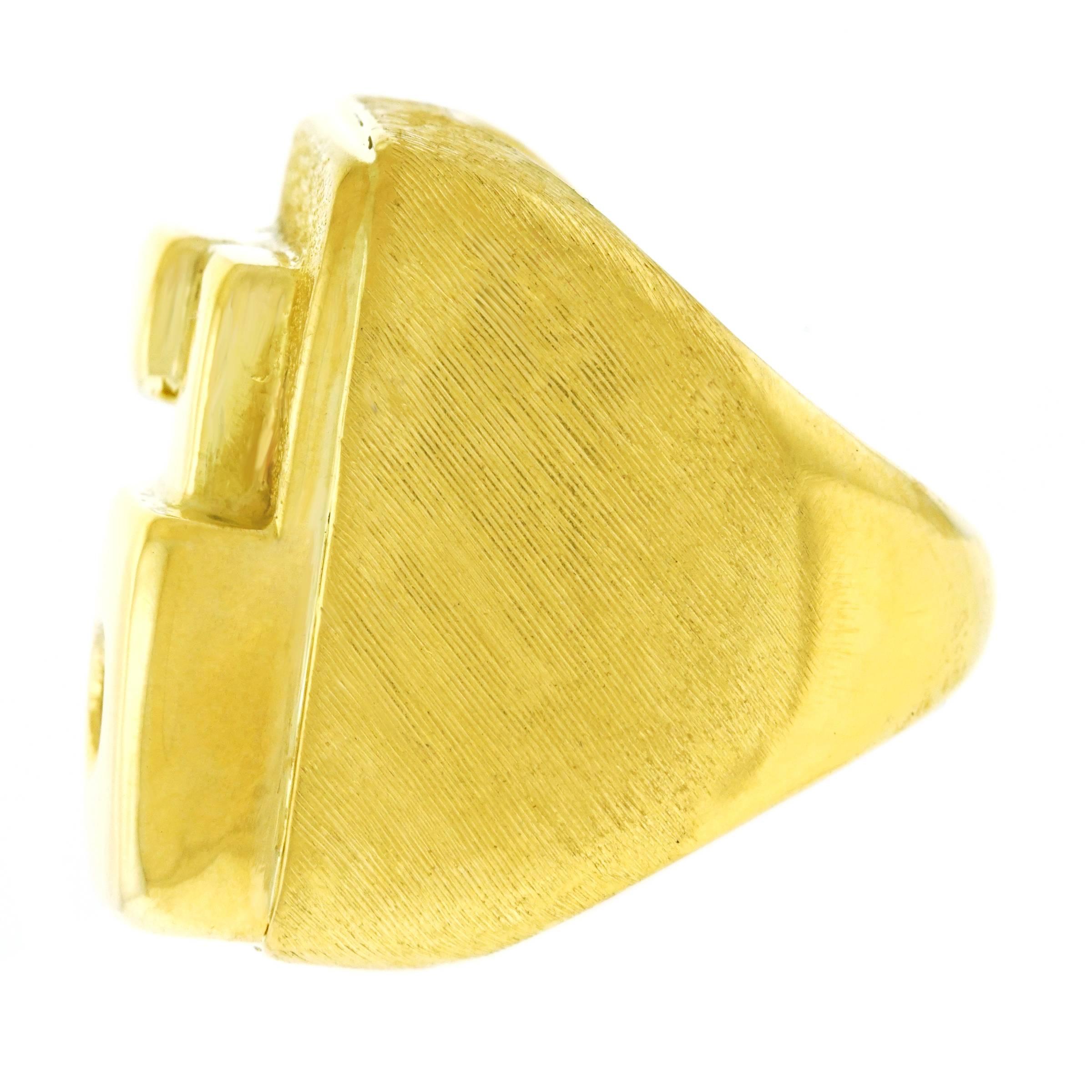 1970s Modernist Burle Marx Gold Ring 4