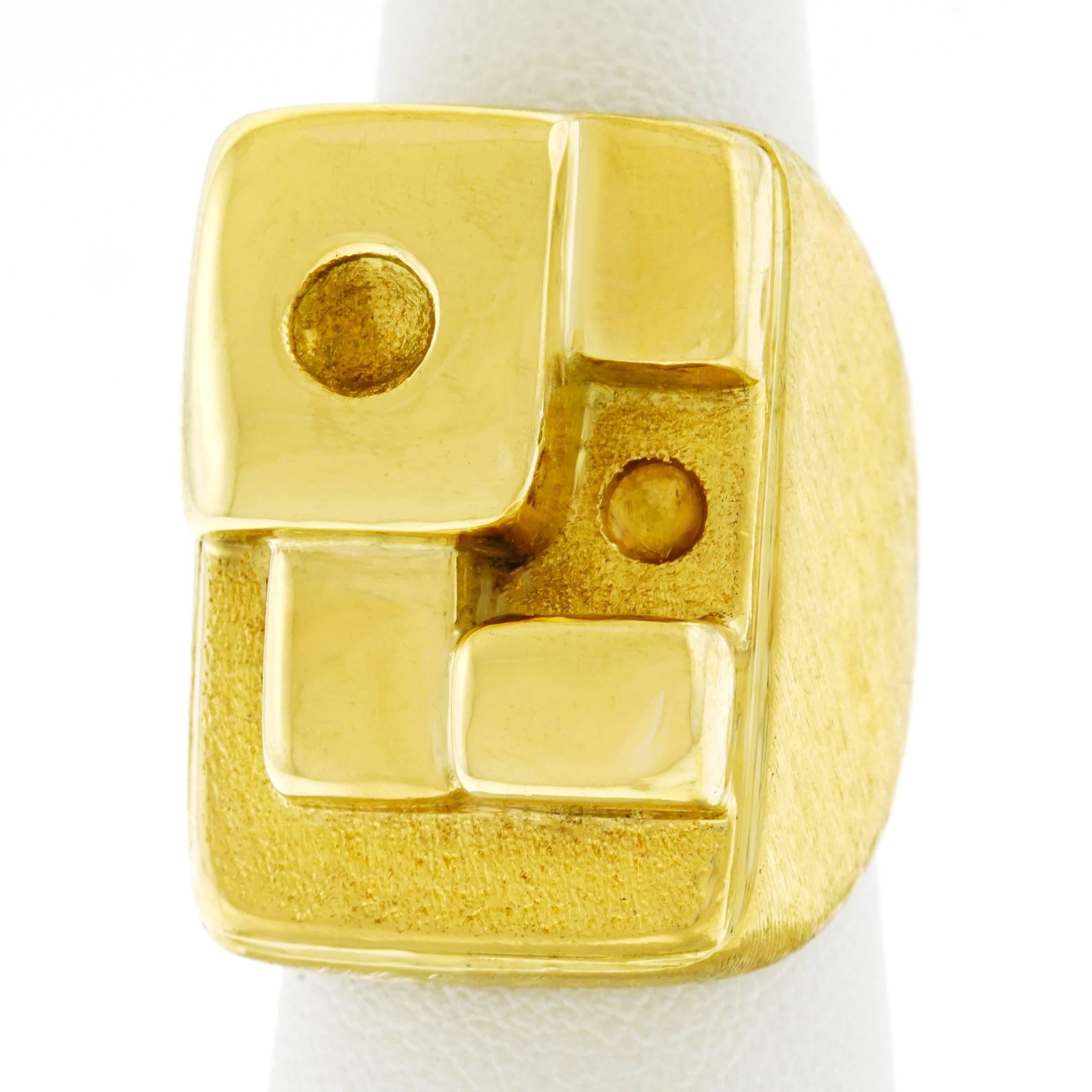1970s Modernist Burle Marx Gold Ring 3