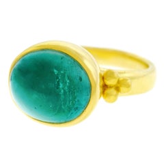 Maija Neimanis Blue Green Tourmaline Cabochon Ring