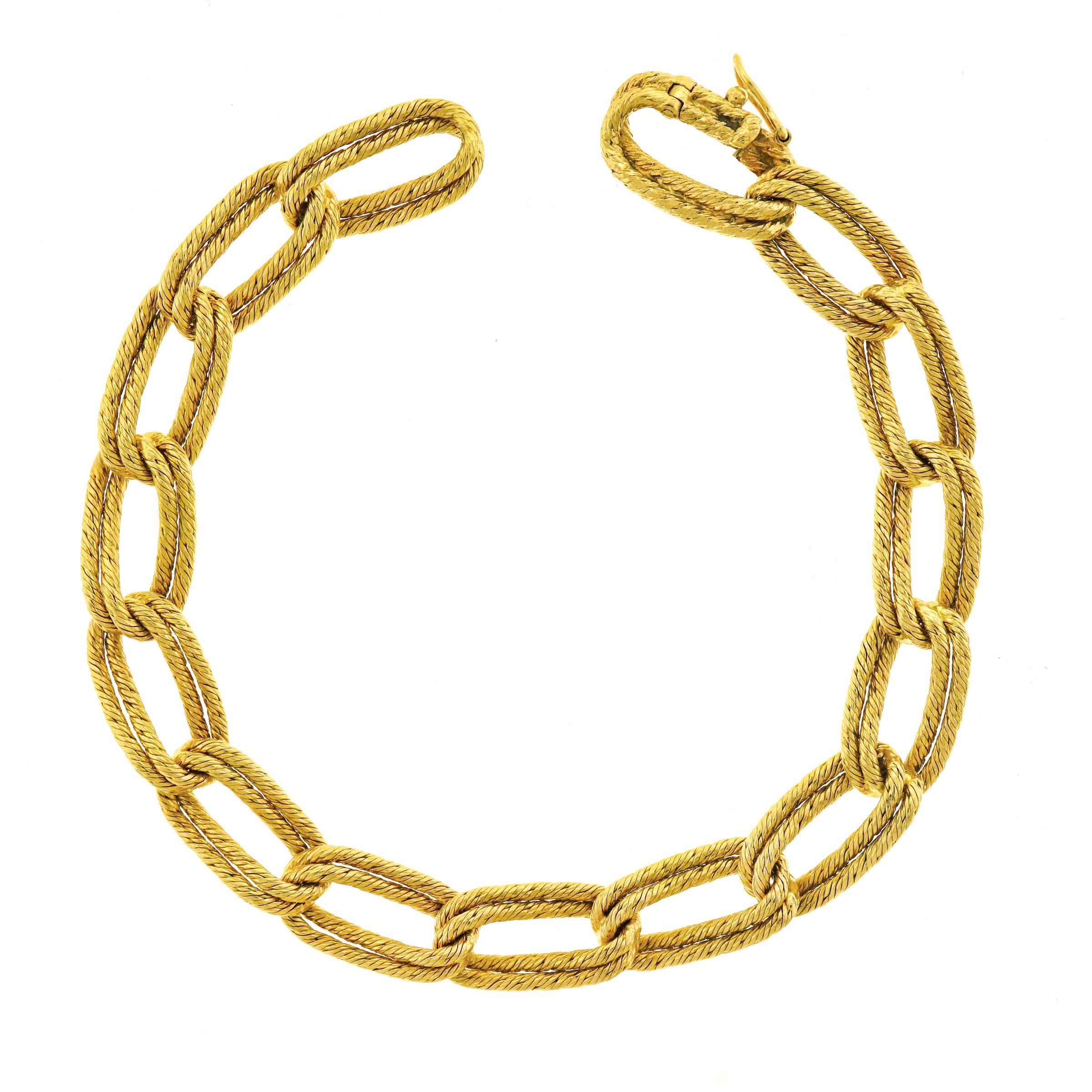 Gubelin Double-Link Twisted Cable Gold Bracelet