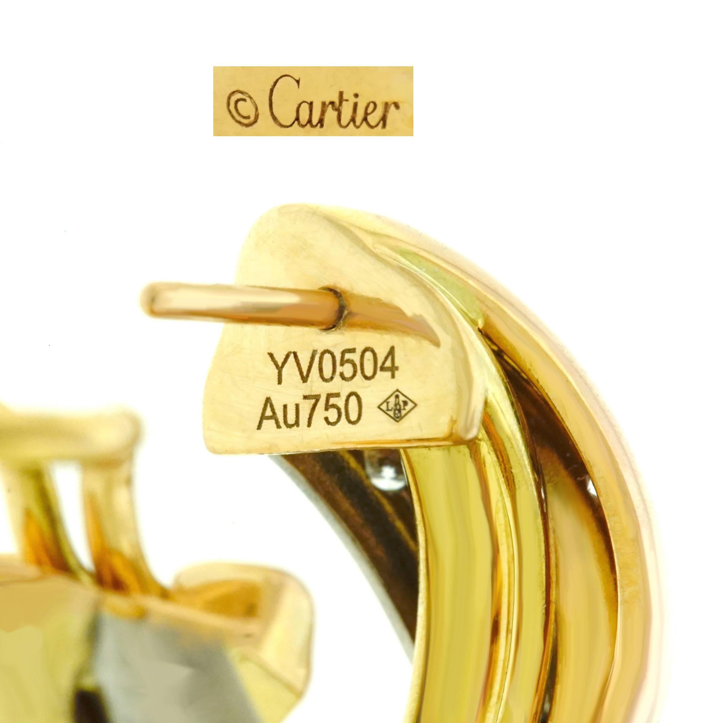 Cartier Diamond Set Gold Trinity Earrings 1