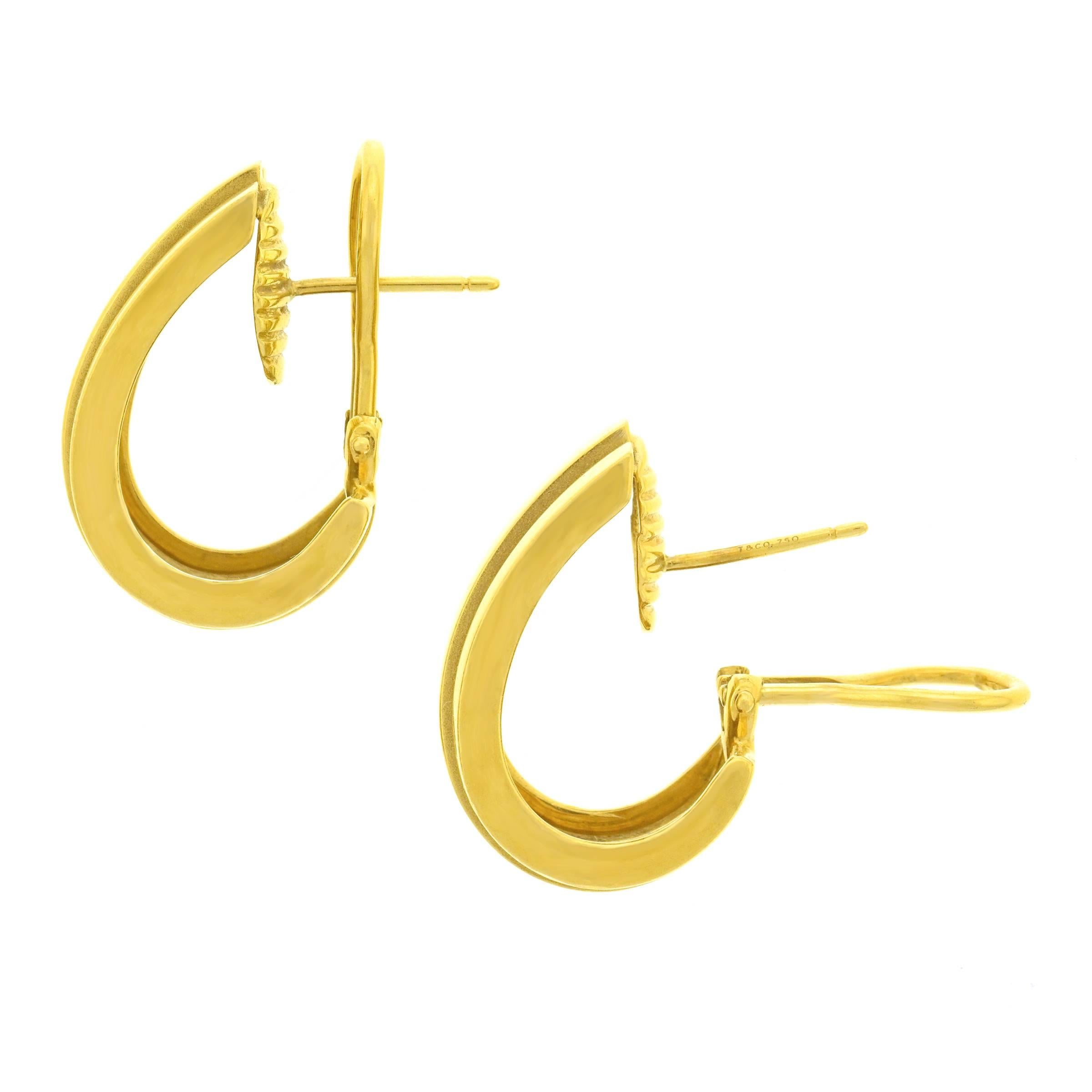 Tiffany & Co. Atlas Motif Gold Earrings 3