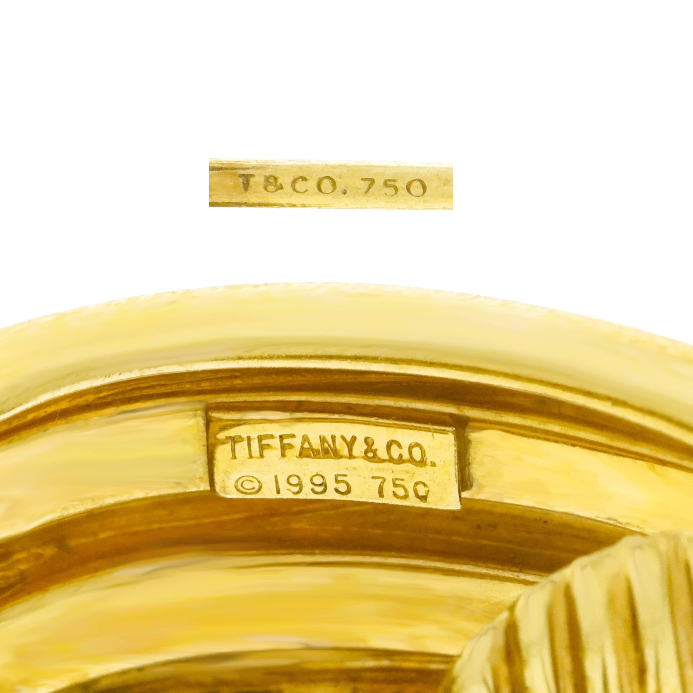 Tiffany & Co. Atlas Motif Gold Earrings 1