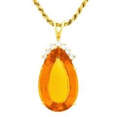 Citrine and Diamond Set Pendant