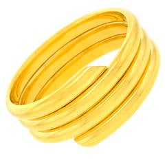 Huge 1970s Gold Spiral Bracelet