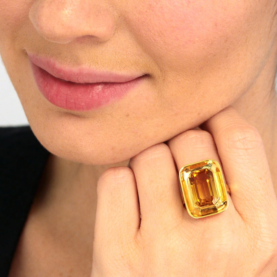 Women's Modernist Citrine Gold Ring