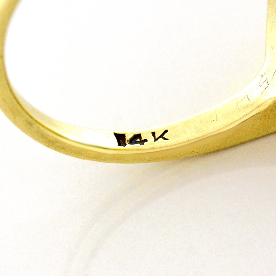 Art Deco Chrysoprase Onyx Gold Ring 1