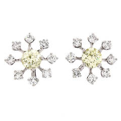 Art Deco Diamond Platinum Earrings