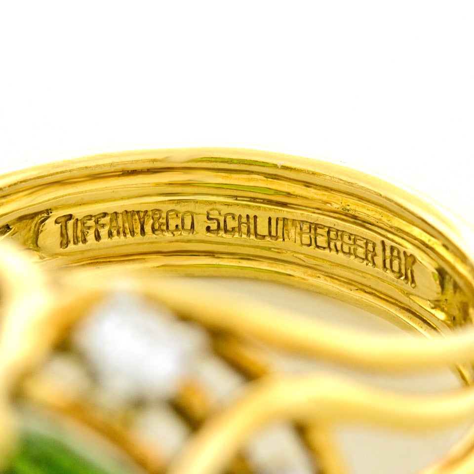 Women's Jean Schlumberger for Tiffany & Co. Peridot Diamond Gold Ring