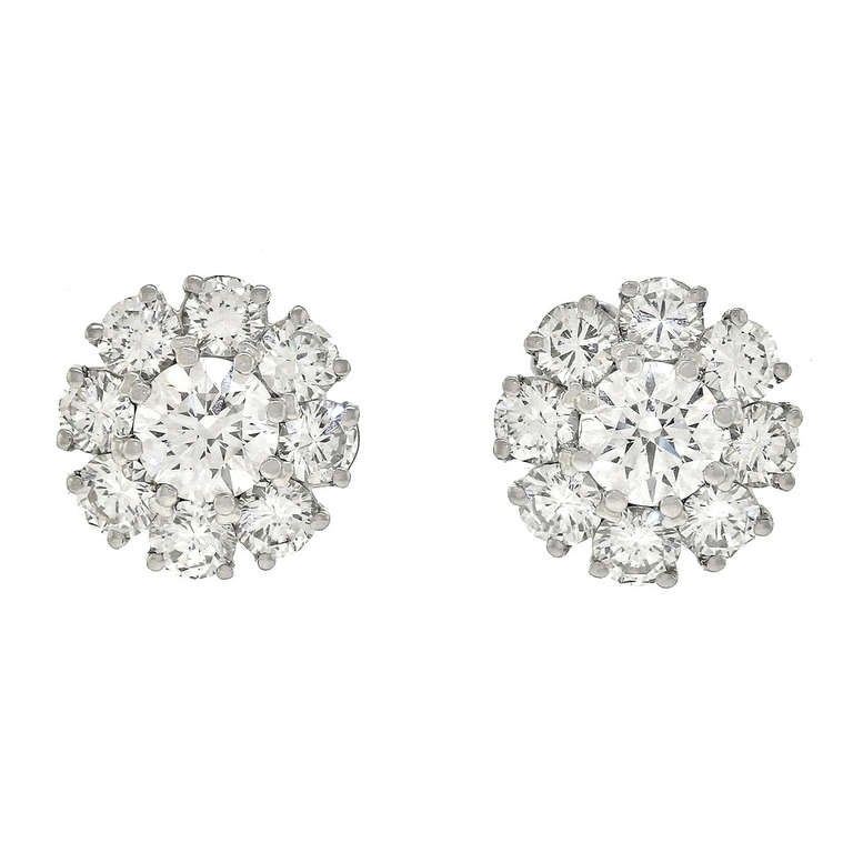 Lawrence Jeffrey 3.88cttw Diamond Fleurette Earrings