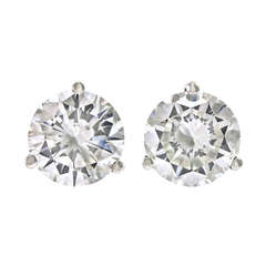 3.09 Carats Total Weight GIA Cert Diamond Stud Earrings