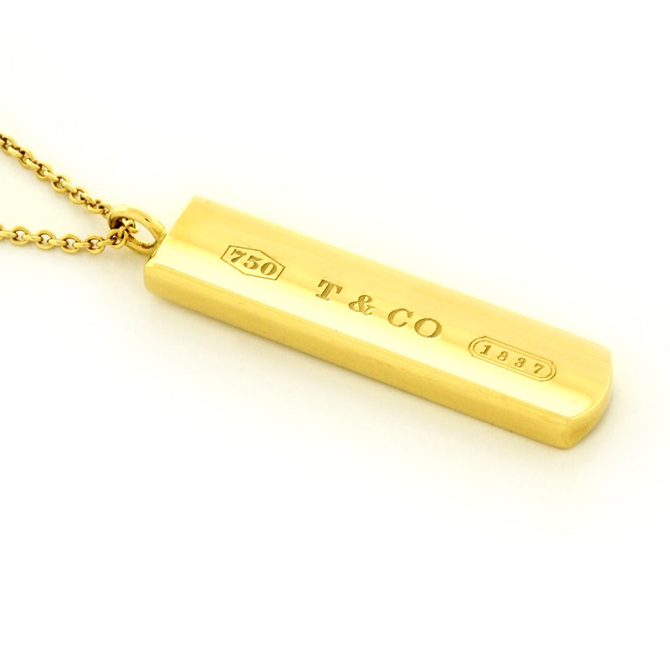 Tiffany & Co. 1837 Gold Pendant on Chain 3