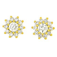 Diamond Gold Floret Earrings