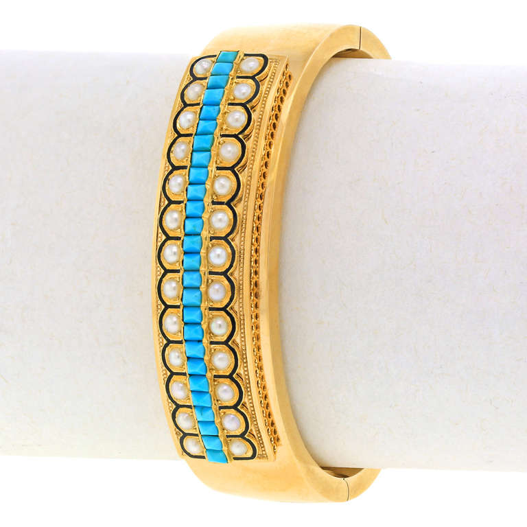 Viktorianisch viktorianische Demi-Parure-Türkis und Perle 1