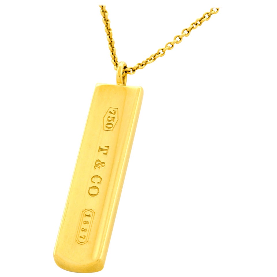 Tiffany & Co. 1837 Gold Pendant on Chain