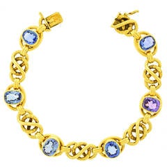 Gubelin Sapphire Gold Link Bracelet