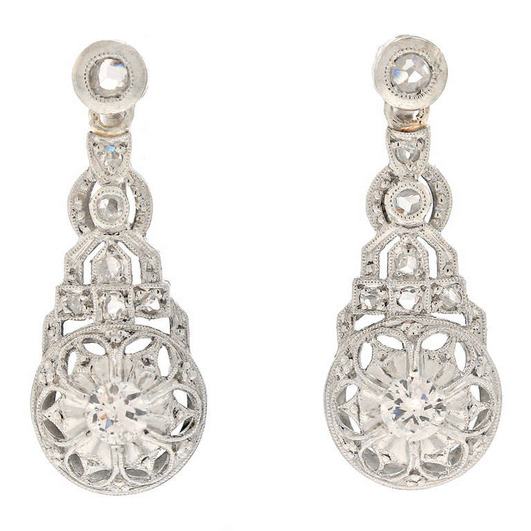 Art deco diamond earrings Clearance