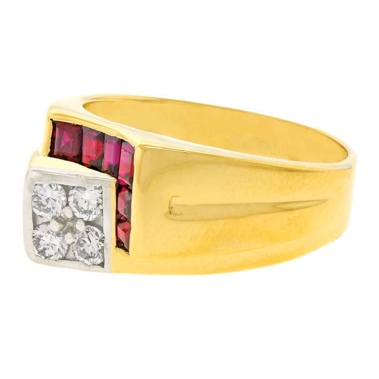 Women's Tiffany & Co.Mid Century Modern Ruby and Diamond Ring