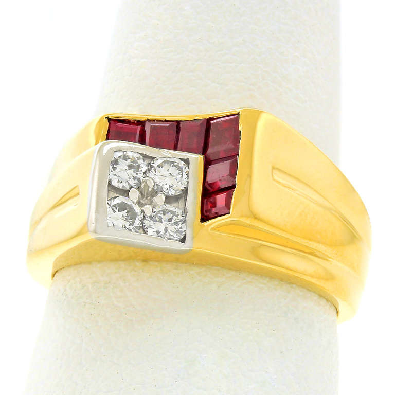 Tiffany & Co.Mid Century Modern Ruby and Diamond Ring 4