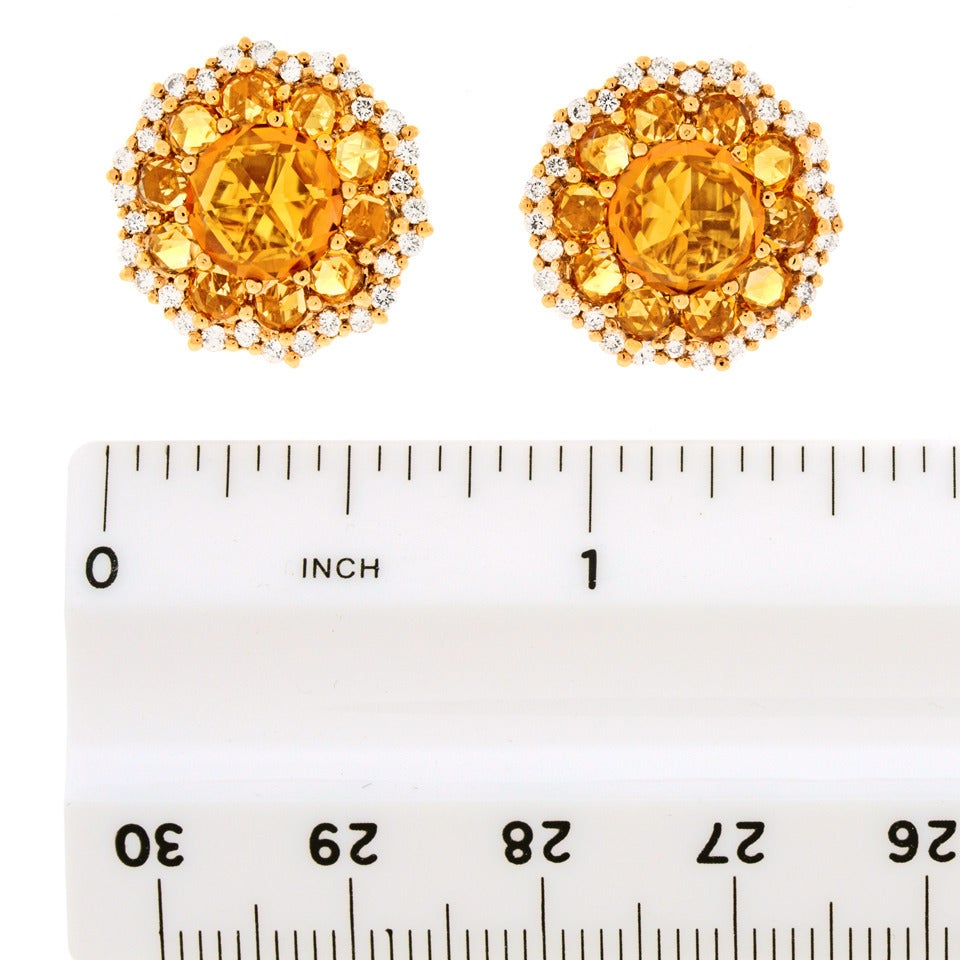 Crivelli Citrine Diamond Gold Earrings 2