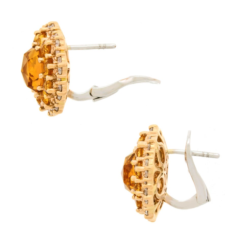 Crivelli Citrine Diamond Gold Earrings 3