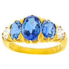 Antique Sapphire Diamond Gold Ring
