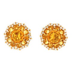 Crivelli Citrine Diamond Gold Earrings