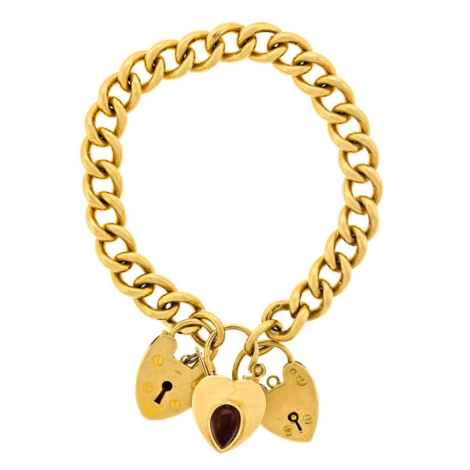 English Gold Lock Bracelet at 1stDibs