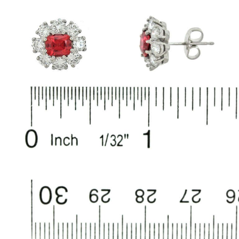 Lawrence Jeffrey Red Spinel & Diamond Earrings 2