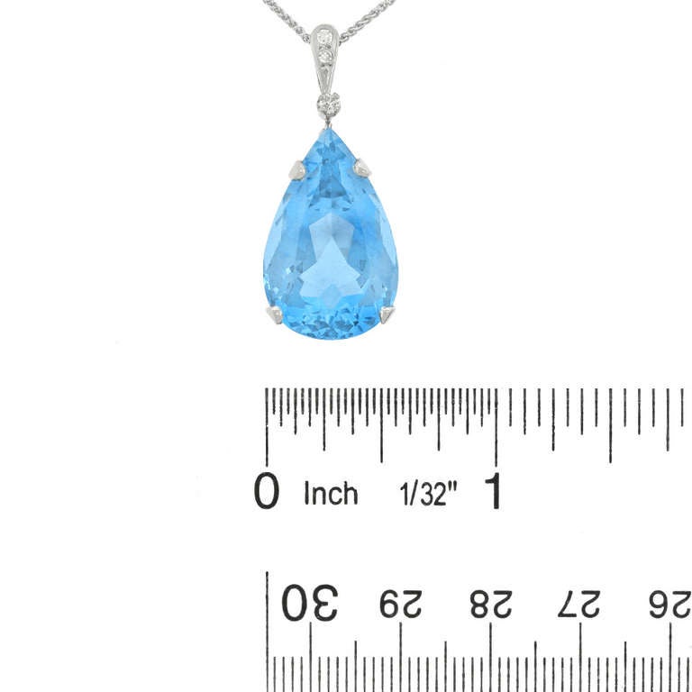 22 Carat Aquamarine and Diamond Pendant 1