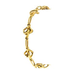 Vintage Gilbert Albert Abstract Gold Bracelet