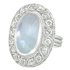 Alchemy Collection "Modern Was When Moonstone & Diamonds Met Platinum" A Ring