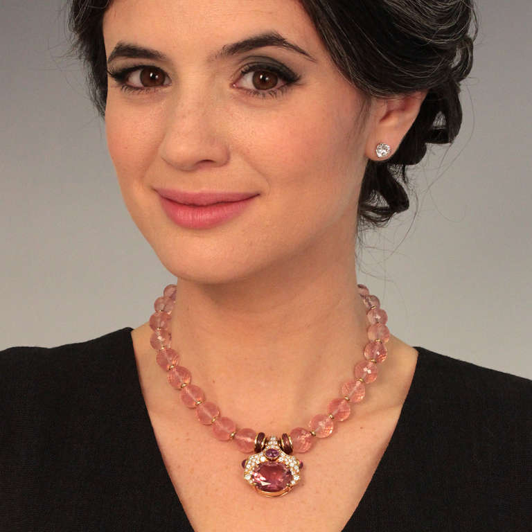 Women's BVLGARI Tourmaline Diamond & Sapphire Necklace