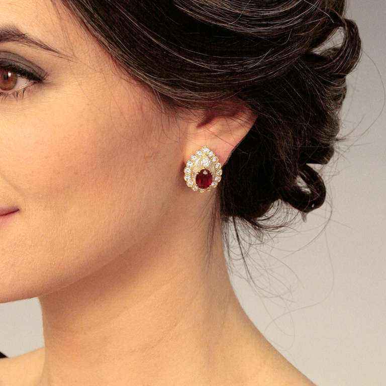 Women's Ruby Diamond Sixties Earrings