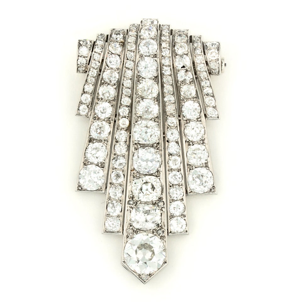 Boucheron Art Deco Diamond Platinum Pendant-Brooch 4