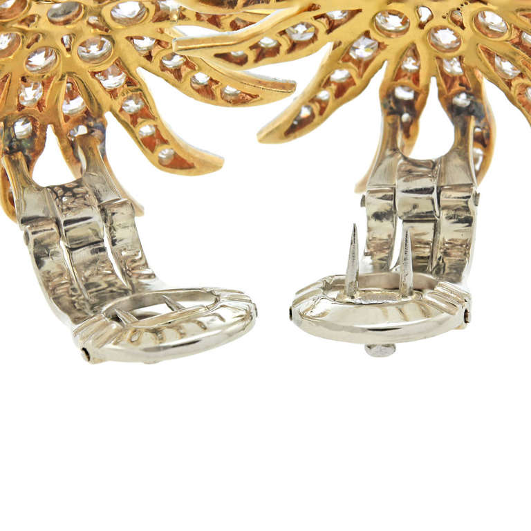 Art Deco Diamond Sunburst Earrings 1